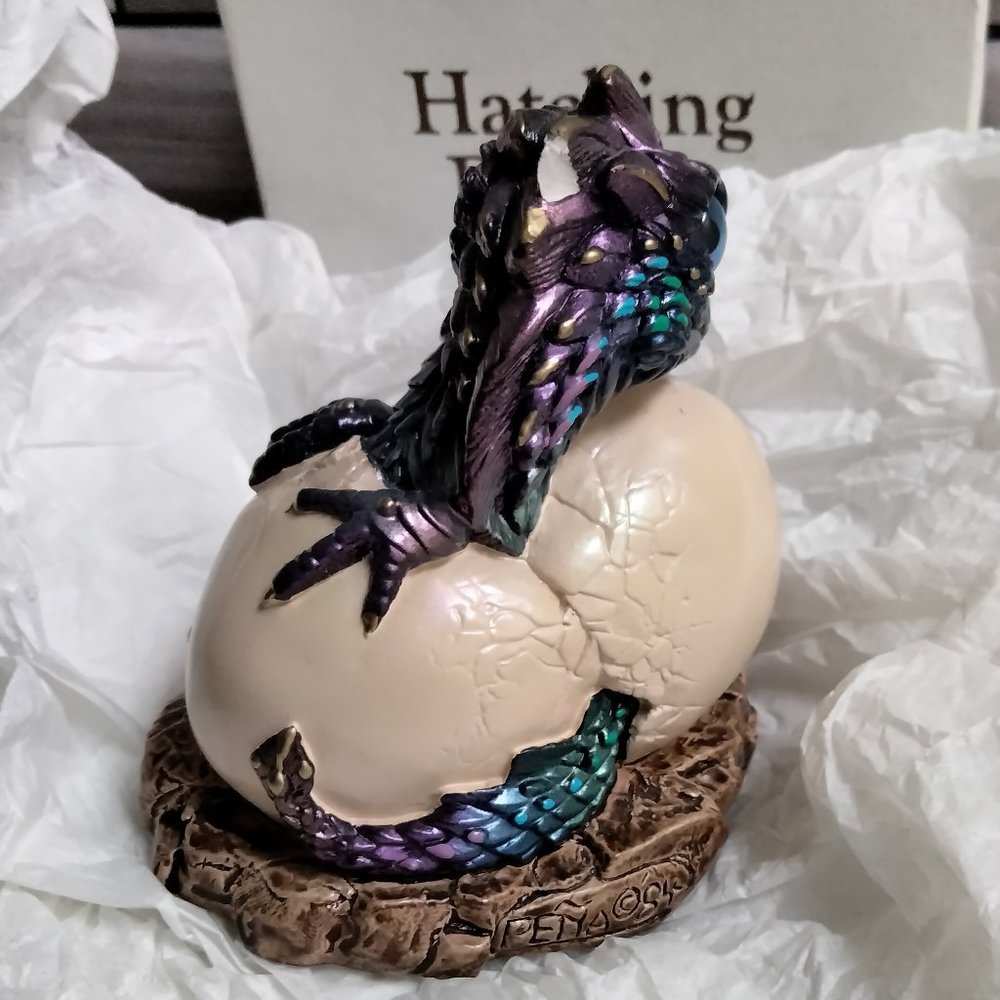 Vintage Peacock Hatching Dragon Statue 1984 PENA, In Original Box - RARE - Picture 4 of 11